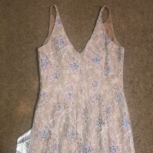 Dress the Population Helen Lace Sleeveless Surplice V-Neck Trumpet Maxi Gown M