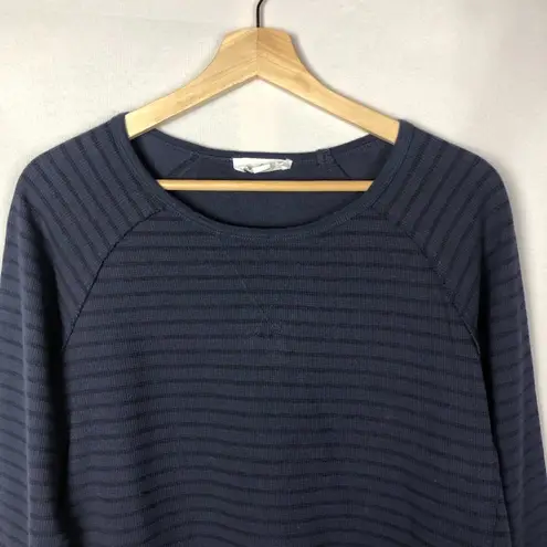 Neon Buddha Navy Blue Striped Long Sleeve Button Detail S