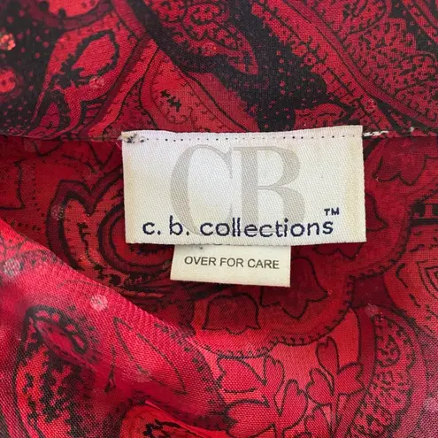 Red Black Whimsygoth Split Sleeve Asymmetric Semi Sheer Mesh Blouse L Size L