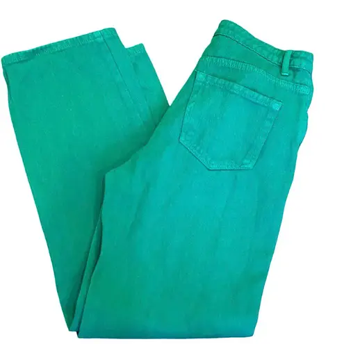 Edikted Green High Rise Waist Wide Leg Jeans Denim M 28