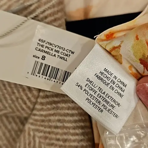 đź’•FAVORITE DAUGHTERđź’• The Pick Me Coat ~ Carmella Twill 8 NWT