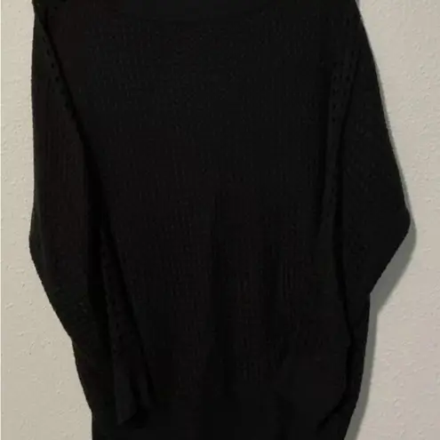 Lane Bryant  Knit Sweater Womens Plus Size 22/24 Black Long Sleeve W/knit Holes