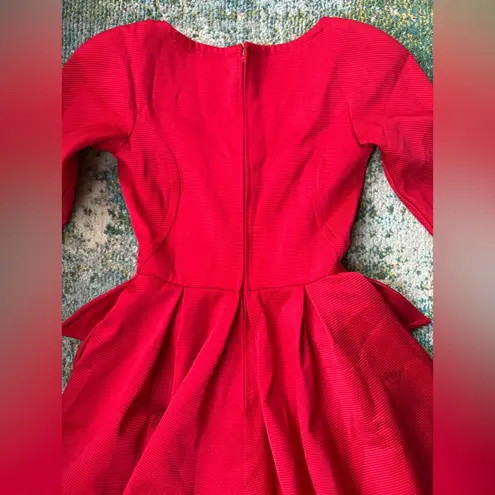 Vintage Riff’s custom red rosette button dress, size small