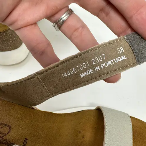 Fly London Gogo Platform Wedge Sandals Leather Taupe Size 38