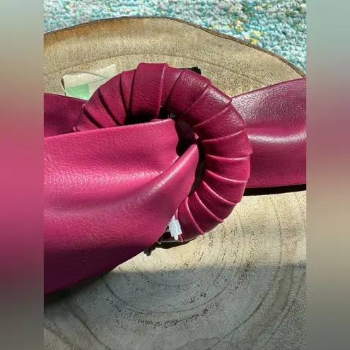 Vintage NOS Harmal magenta faux leather loop wrap belt Pink