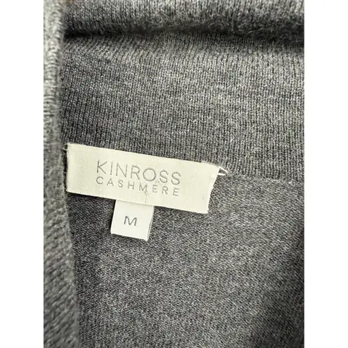Kinross Cashmere Charcoal Gray Mock Neck Zip Up Sweater Jacket Size M Size M