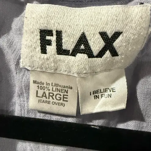 Flax Light Blue linen tank top size L Lagenlook Beach Boxy Lightweight F