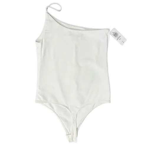 Babaton Contour White One-Shoulder Cami Spaghetti Strap Bodysuit size S NEW Tags