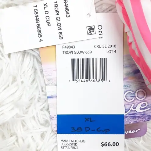 Coco Rave Pink Flamingo bikini top size XL 38D