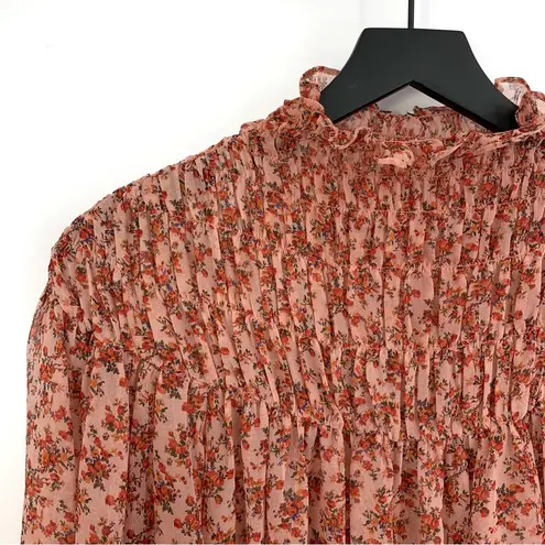 Bardot Cyrus Long Sleeve Smocked Blouse Rose Bloom S?