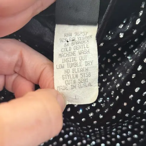 Womens Sz L Black Vintage Velvet Rhinestone Maxi Slip Dress Y2K 90s Vampire Goth Size L