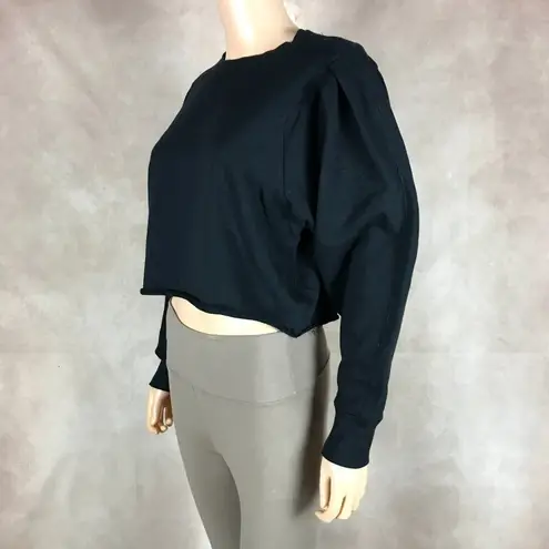 CIRCUS NY Blouson Sleeve Terry Black Sweatshirt NWT MEDIUM
