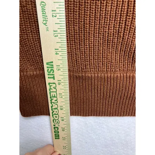 Varley Quarter Zip Ribbed Cropped Sweater Brown Women's Size Medium