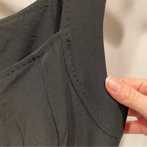 Adrienne Vittadini Sexy Y2K black sheath dress back slit midi length lined