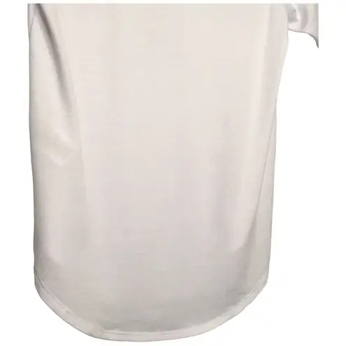 Bobeau New Happiness Rainbow Lettering Split V Neck Tee Shirt Boyfriend White XS