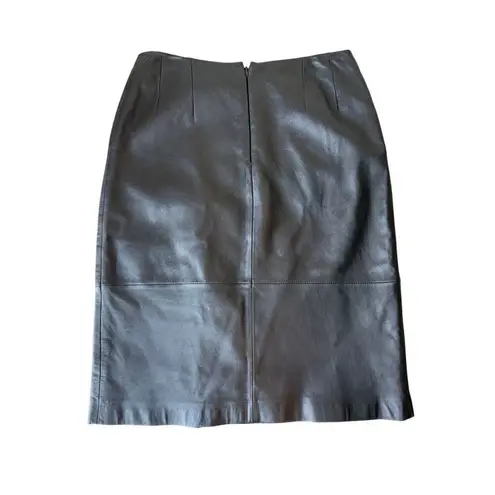 Mixit Vintage 1990’s Black Genuine Leather High Waisted Pencil Skirt Size 6