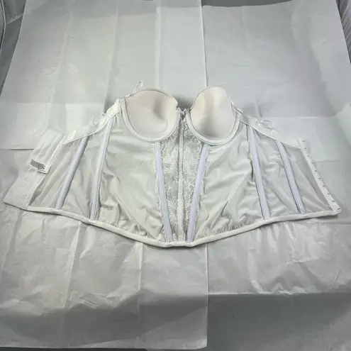 Maidenform 34B white lace strapless corset bustier