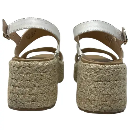 Dr. Scholls “Delaney” Espadrille Platform White Wedge Sandal Women’s Size 10M