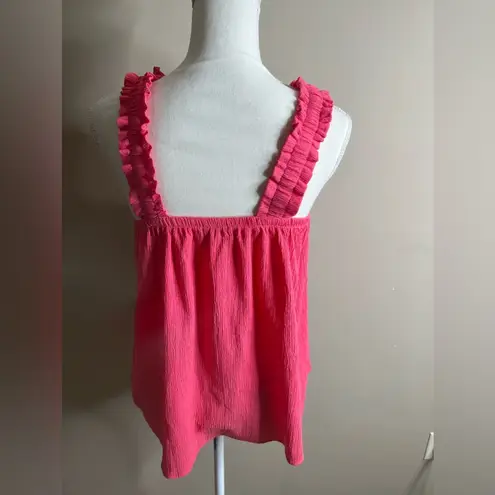 Olivia Sky bright pink elastic square neck top small