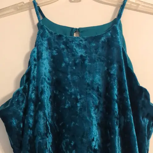 BCX NEW Velvet Dress Teal Dress with side pockets size S