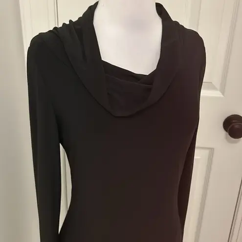 Joseph Ribkoff Black Cowl Neck Zipper Detail Dress