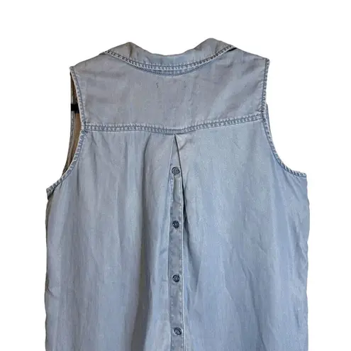 NYDJ Not Your Daughter’s Jeans Vara Indigo Sleeveless Chambray Top MCHM3463 XS