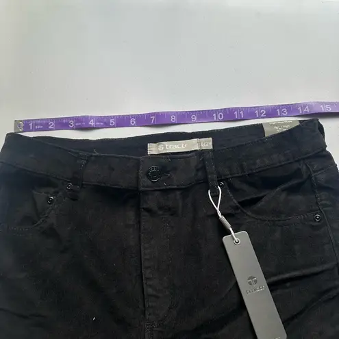 Tractr Women’s High Rise Flare Slim Fit Jeans Black Velvet Size 8 NWT