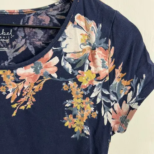 Isabel by Ingrid & Isabel Navy Blue Floral Bodycon Maternity Dress Size Small