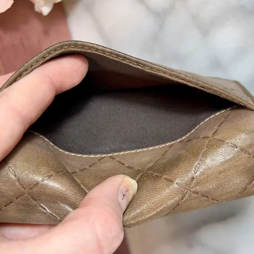 Carolina Herrera Quilted Logo Leather Wallet