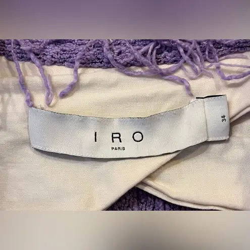 IRO  Shavani Frayed Tweed Open-Front Jacket Purple Size US 2 thumbnail 4