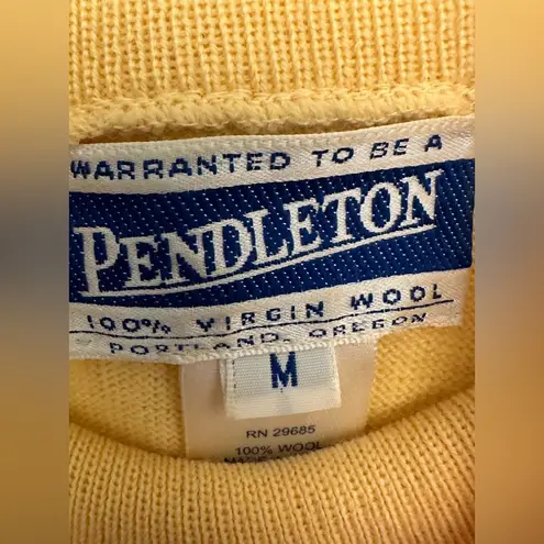 Pendleton Wool Sweater Yellow Women’s Med Mock Neck
