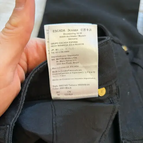 Escada Black Wide Leg raw hem gold accents EU 34/US 2 Size undefined