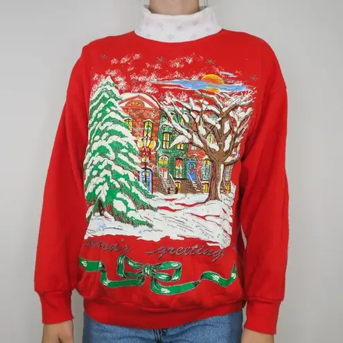 Vintage 80s Nutcracker Christmas Turtleneck Sweatshirt Size XS - Image 1