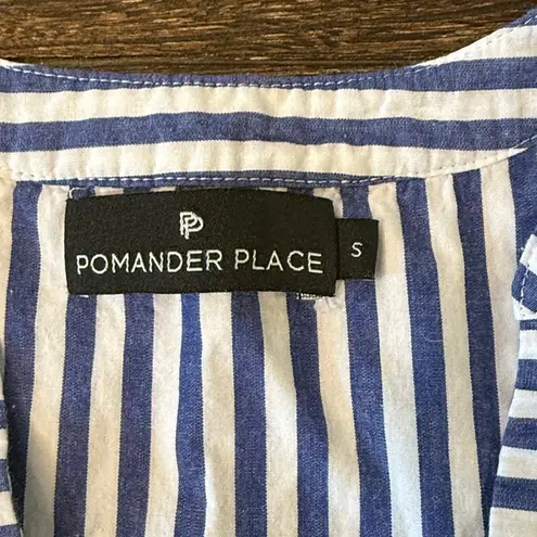Tuckernuck Pomander Place Blue & White Stripe Cotton Poplin “Kenzo” Dress Size Small