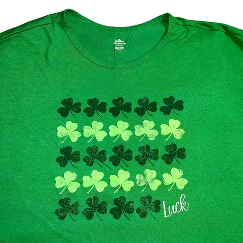 Celebrate St Patricks Day Womens T Shirt Top Long Sleeve Four Leaf Clover Luck Green Size undefined