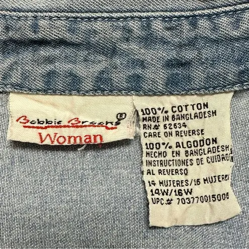 Bobbie & Brooks Bobbie Brooks Vintage Blue Denim Embroidered Button Down Shirt