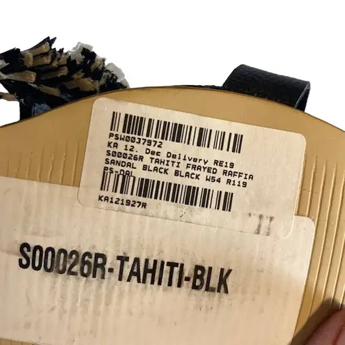 Kaanas Black Tahiti Frayed Boho Sandal Women Sz 6