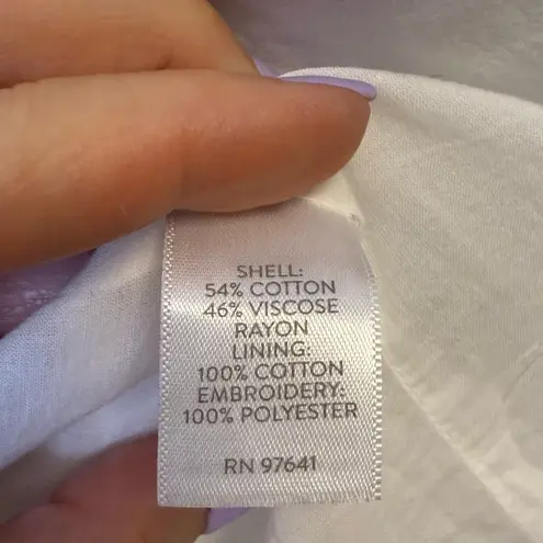 J.Jill Lightweight Embroidered Open Front Jacket 3/4 Sleeve Women’s Size Medium Blue