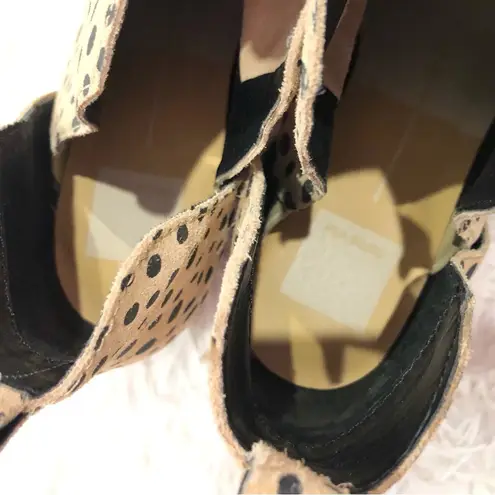 Dolce Vita Kaidie Leather Cheetah Animal Print Ankle Boots Tan Black 8