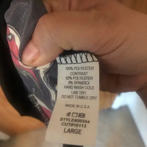 Y2K Black Purple & Gold paisley halter top Size L