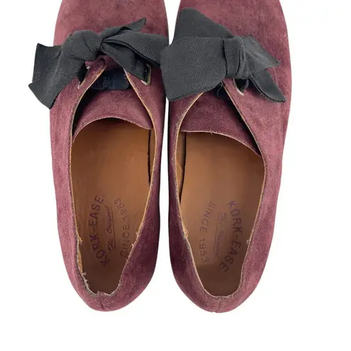 Kork-Ease Beryl Bow Suede Oxford in Burgundy Size 8.5