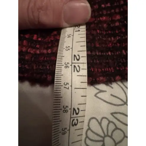 Dana Buchman Dana Buchman Red Tweed Moto Jacket Blazer Zip Front Career Size 12