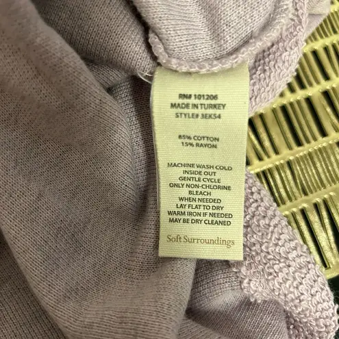 Soft Surroundings Soft Surroundings Terry Knit Button Front Shirt Jacket Shacket Lavender Size PM