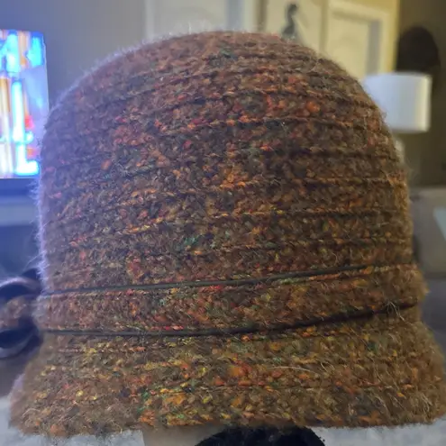 BETMAR NEW YORK HAT Weave Burnt Orange Brown Wool Blend Logo Design