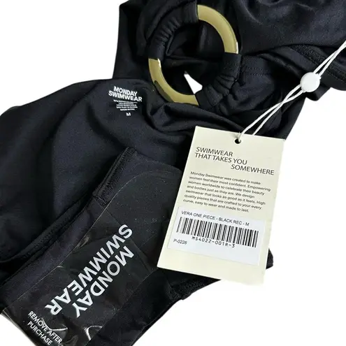 MONDAY SWIMWEAR Vera One Shoulder One Piece Swim, Black, Medium Black