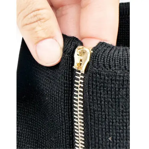 Max Mara Onagro Black Wool Blend Midi Dress Size S FLAW