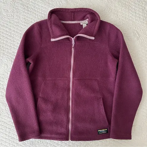 LL Bean Women's Purple Katahdin Fleece Jacket Full Zip Small Petite 518806 Size undefined