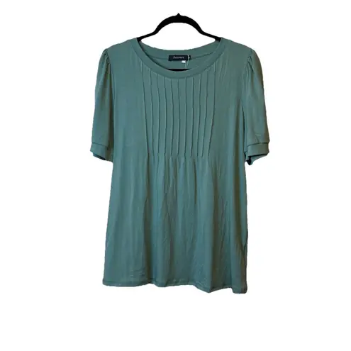 Automet Set/3 XL Short Sleeve NWT Blouse's Tunic Crew Neck White, Green, Khaki #