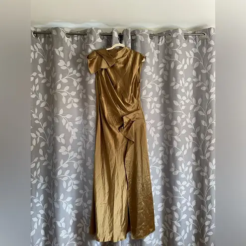 Acler Ramshaw Golden Moss Maxi Dress Gold Size 12