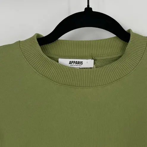 Apparis Women's Green Crew Neck Long Sleeves Cropped Sweatshirt Size XS